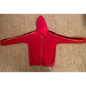 Aviator Nation Red Hoodie with Gold Stripes